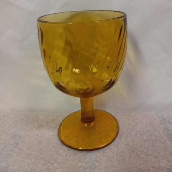 VINTAGE Glass Goblet Gold, Swirls Stemed Replacement  Collectible - Picture 2 of 3